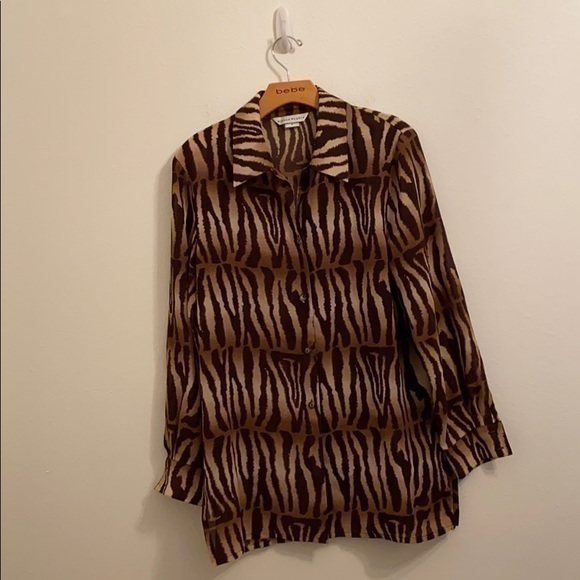 Bianca Nygard small button-down brown shirt - Picture 1 of 3